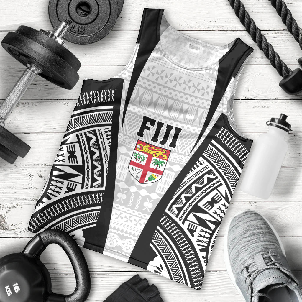 Personalised Fiji Rugby Men Tank Top 2023 World Cup History Makers - White Ver LT7 White - Polynesian Pride