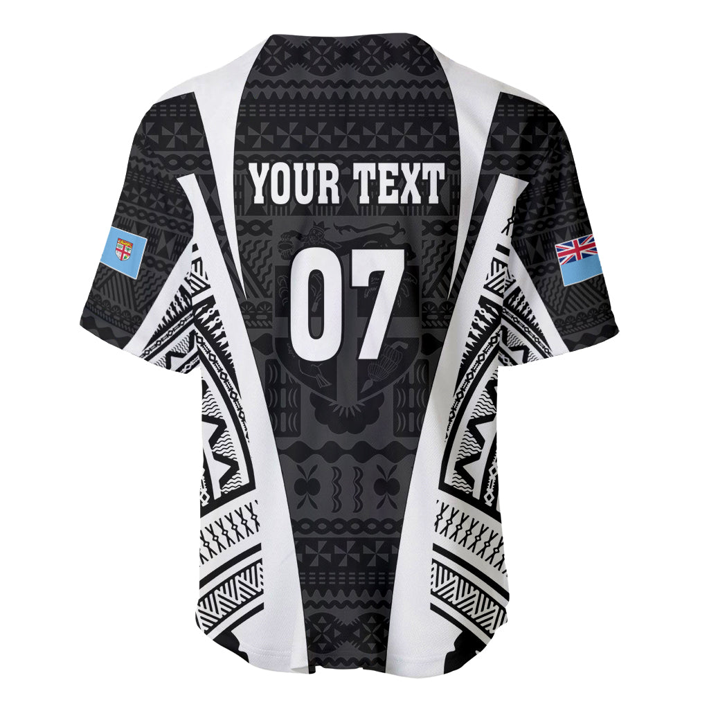 Personalised Fiji Rugby Baseball Jersey 2023 World Cup History Makers - Black Ver LT7 - Polynesian Pride