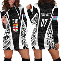 Personalised Fiji Rugby Hoodie Dress 2023 World Cup History Makers - Black Ver LT7 - Polynesian Pride