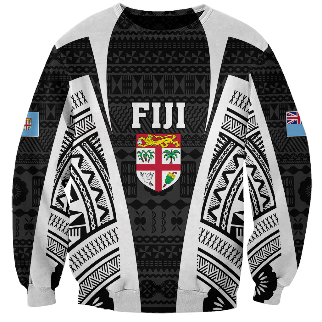 Personalised Fiji Rugby Sweatshirt 2023 World Cup History Makers - Black Ver LT7 Unisex Black - Polynesian Pride