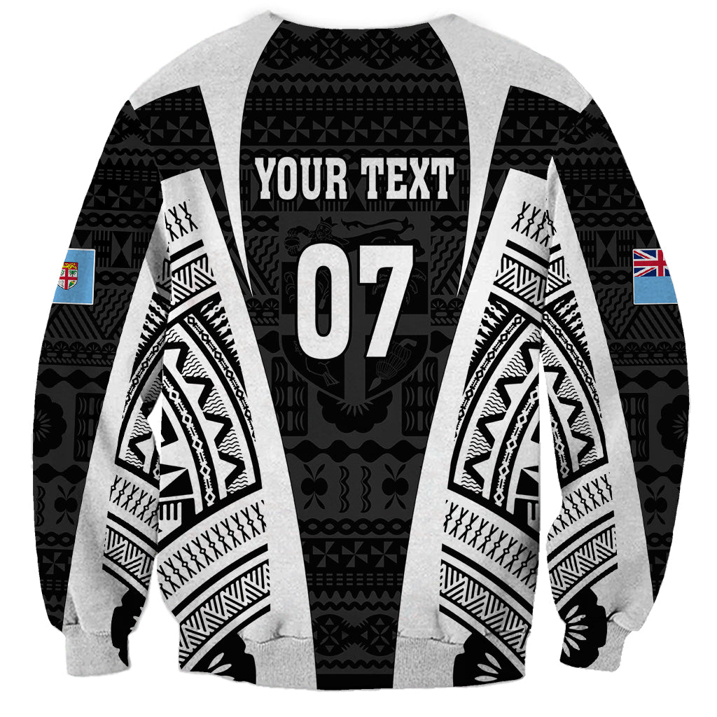 Personalised Fiji Rugby Sweatshirt 2023 World Cup History Makers - Black Ver LT7 - Polynesian Pride