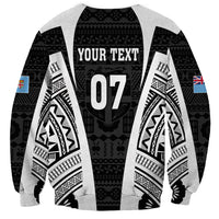 Personalised Fiji Rugby Sweatshirt 2023 World Cup History Makers - Black Ver LT7 - Polynesian Pride