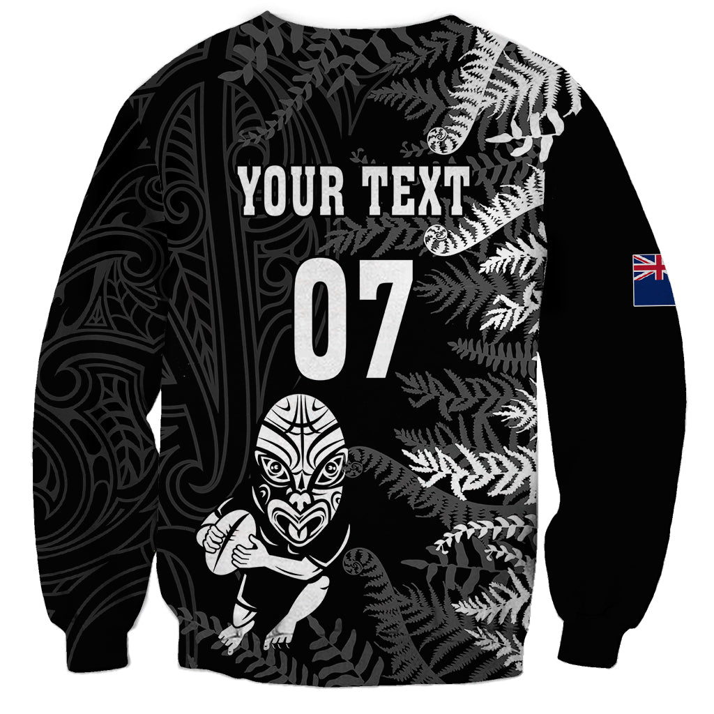 Personalised New Zealand Rugby Sweatshirt Silver Fern Basic 2023 World Cup LT7 - Polynesian Pride