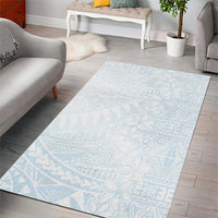 White Sunday Area Rug Plumeria Tatau Mix Tapa LT7 - Polynesian Pride