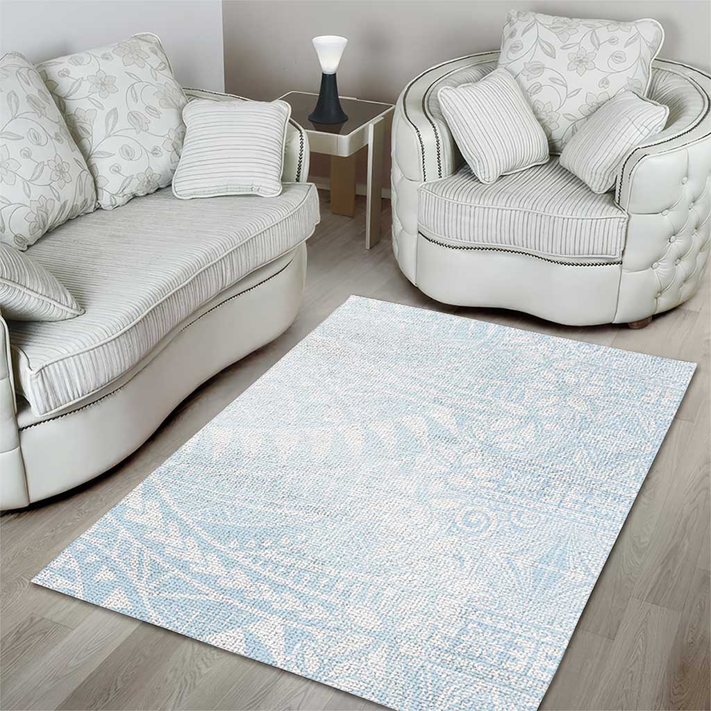 White Sunday Area Rug Plumeria Tatau Mix Tapa LT7 - Polynesian Pride
