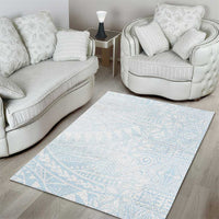 White Sunday Area Rug Plumeria Tatau Mix Tapa LT7 - Polynesian Pride