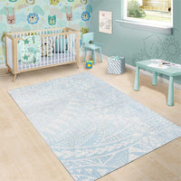 White Sunday Area Rug Plumeria Tatau Mix Tapa LT7 - Polynesian Pride