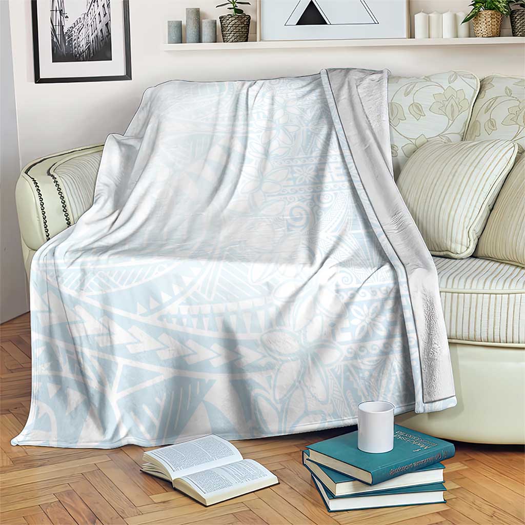 White Sunday Blanket Plumeria Tatau Mix Tapa LT7 White - Polynesian Pride