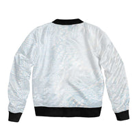 White Sunday Bomber Jacket Plumeria Tatau Mix Tapa LT7 - Polynesian Pride
