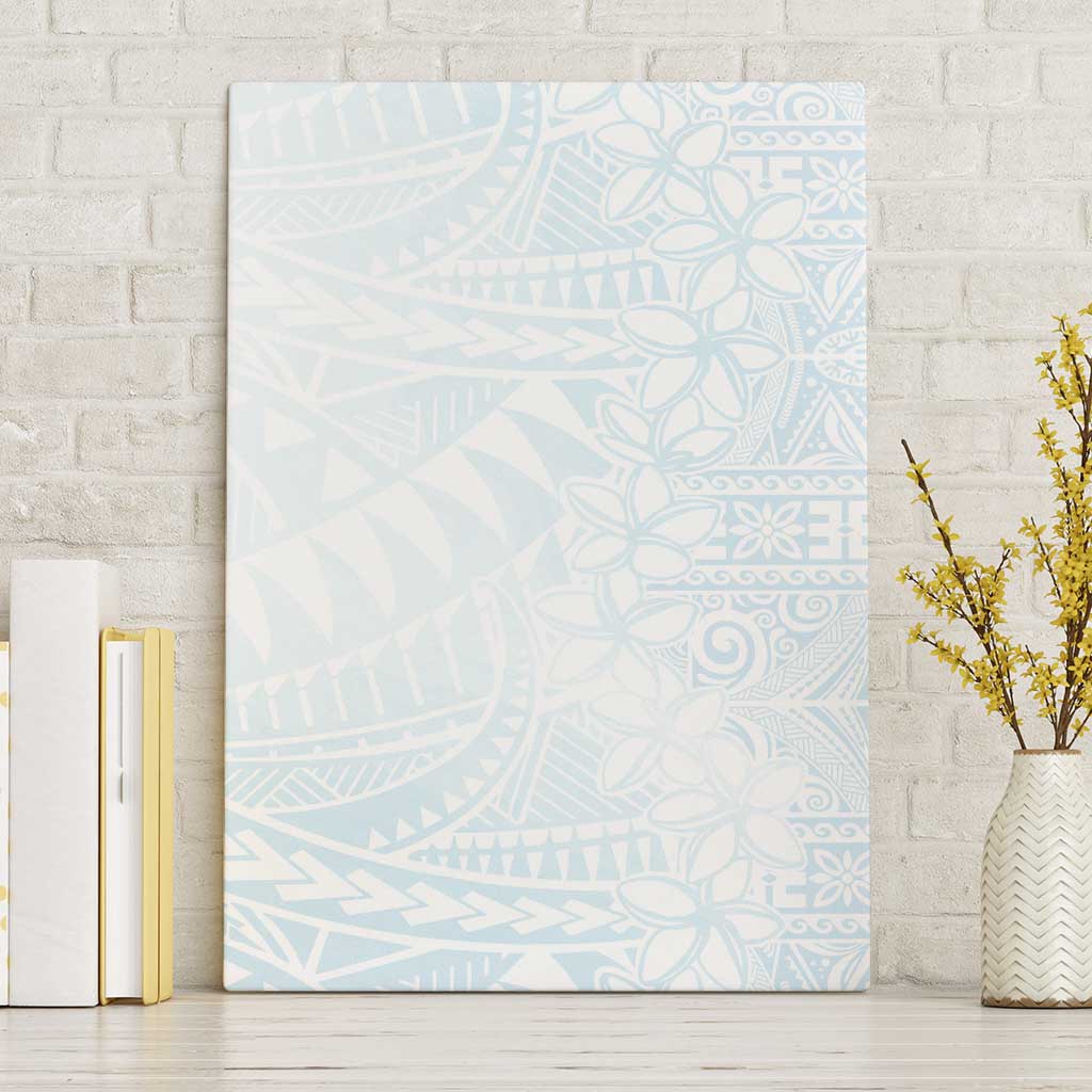 White Sunday Canvas Wall Art Plumeria Tatau Mix Tapa LT7 Without Frame White - Polynesian Pride