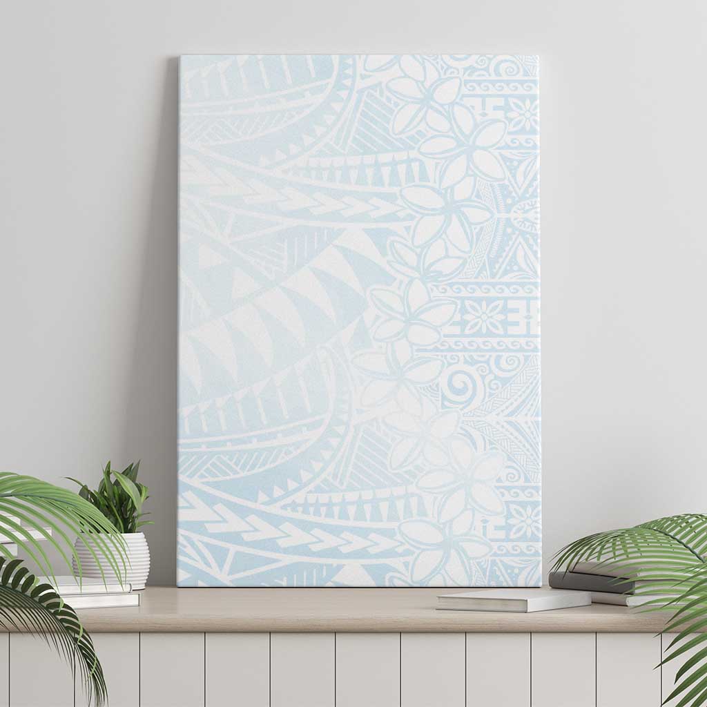 White Sunday Canvas Wall Art Plumeria Tatau Mix Tapa LT7 - Polynesian Pride