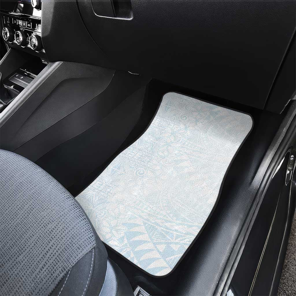 White Sunday Car Mats Plumeria Tatau Mix Tapa LT7 - Polynesian Pride