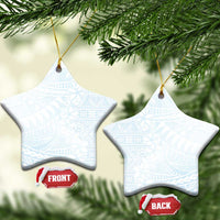 White Sunday Ceramic Ornament Plumeria Tatau Mix Tapa LT7 Star White - Polynesian Pride