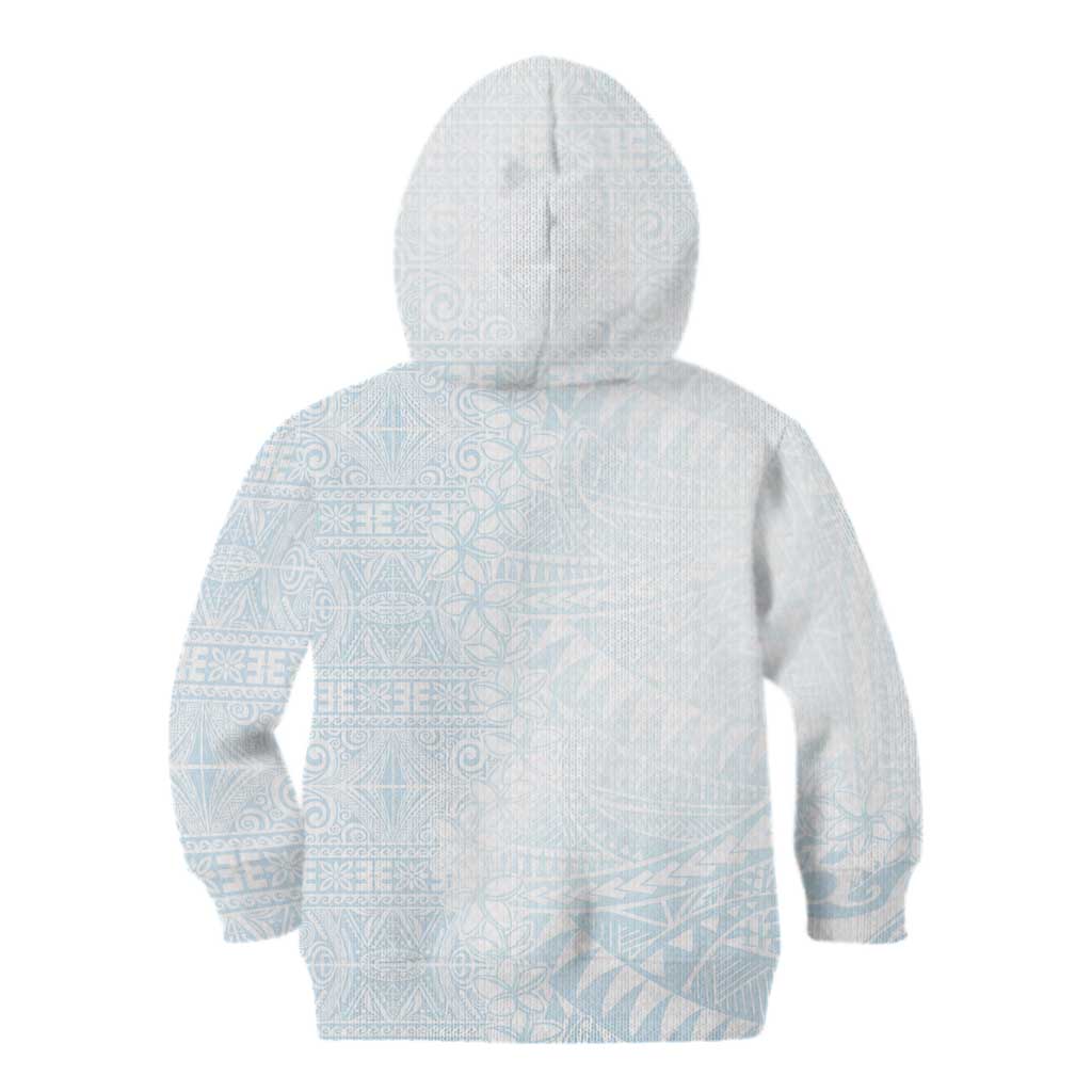 White Sunday Kid Hoodie Plumeria Tatau Mix Tapa LT7 - Polynesian Pride
