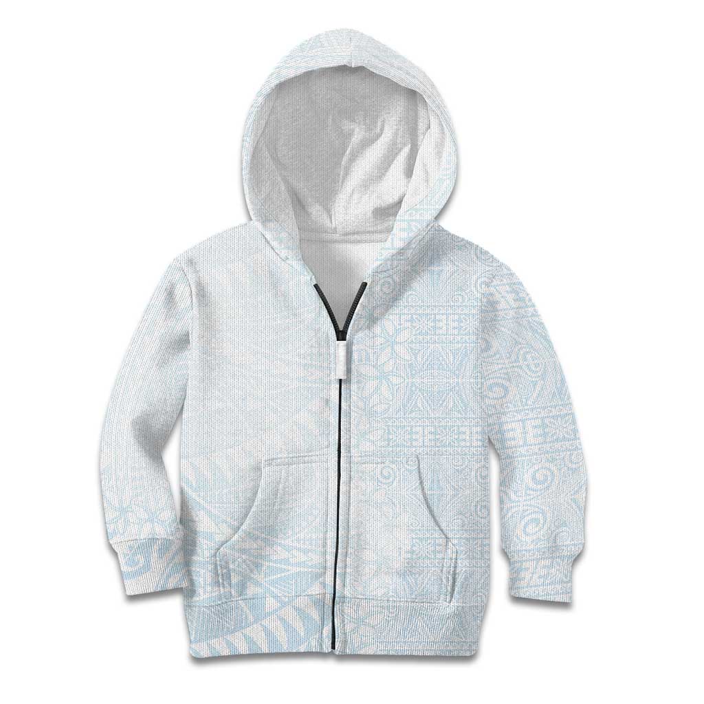 White Sunday Kid Hoodie Plumeria Tatau Mix Tapa LT7 Zip Hoodie White - Polynesian Pride