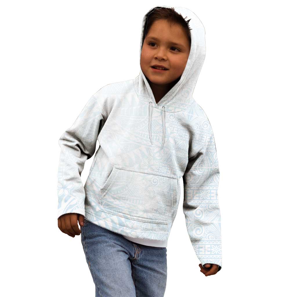 White Sunday Kid Hoodie Plumeria Tatau Mix Tapa LT7 - Polynesian Pride