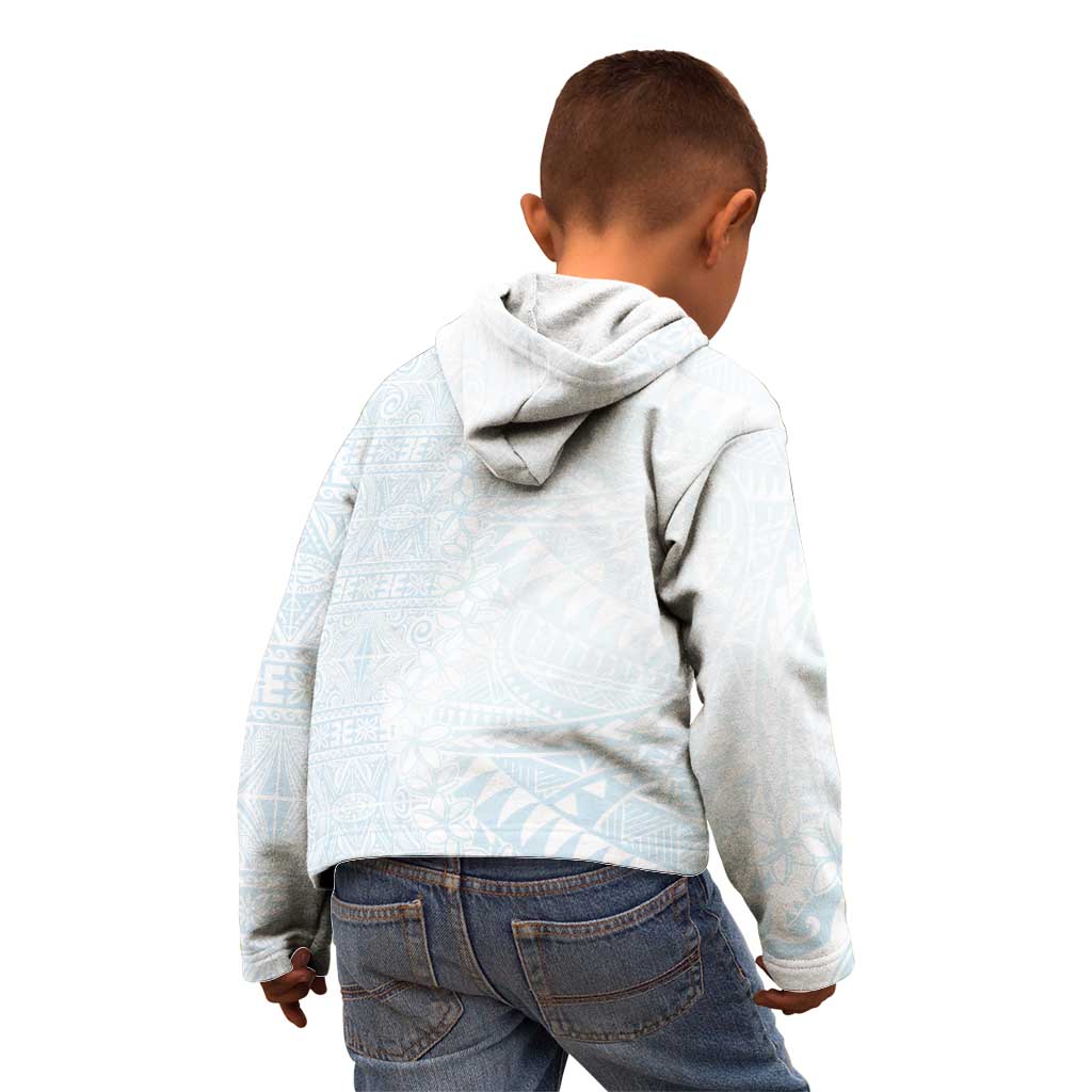 White Sunday Kid Hoodie Plumeria Tatau Mix Tapa LT7 - Polynesian Pride