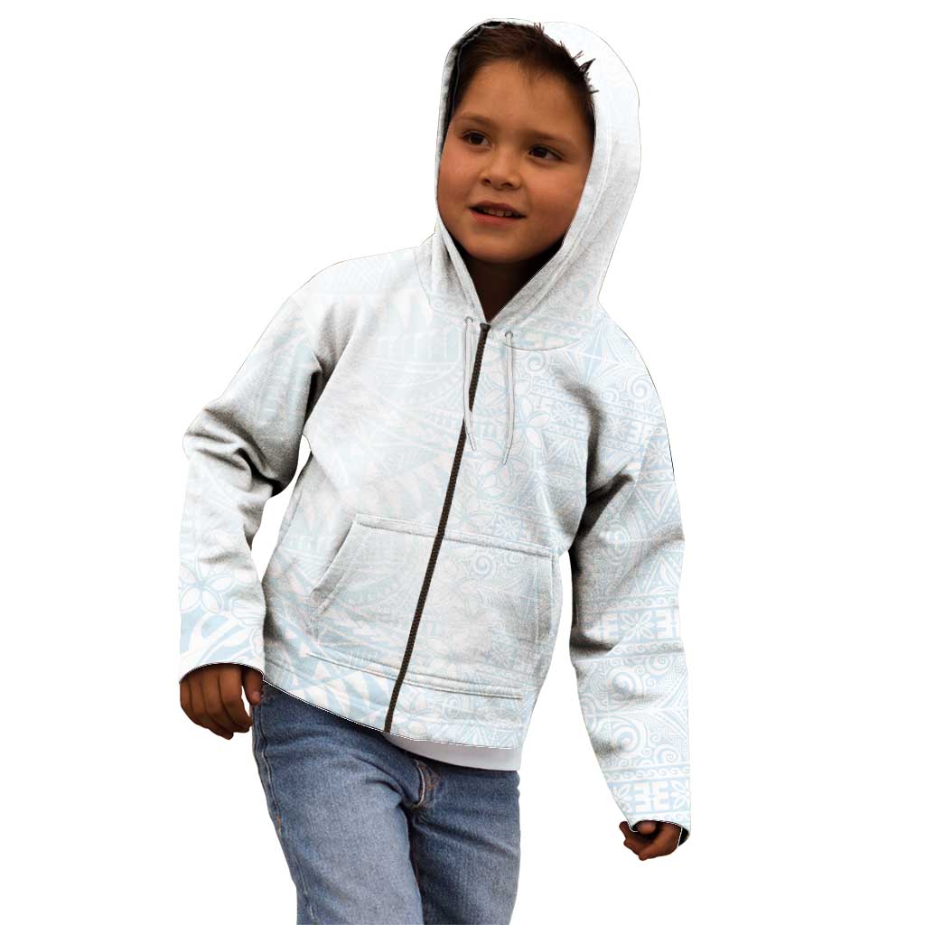 White Sunday Kid Hoodie Plumeria Tatau Mix Tapa LT7 - Polynesian Pride