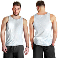 White Sunday Men Tank Top Plumeria Tatau Mix Tapa LT7 - Polynesian Pride