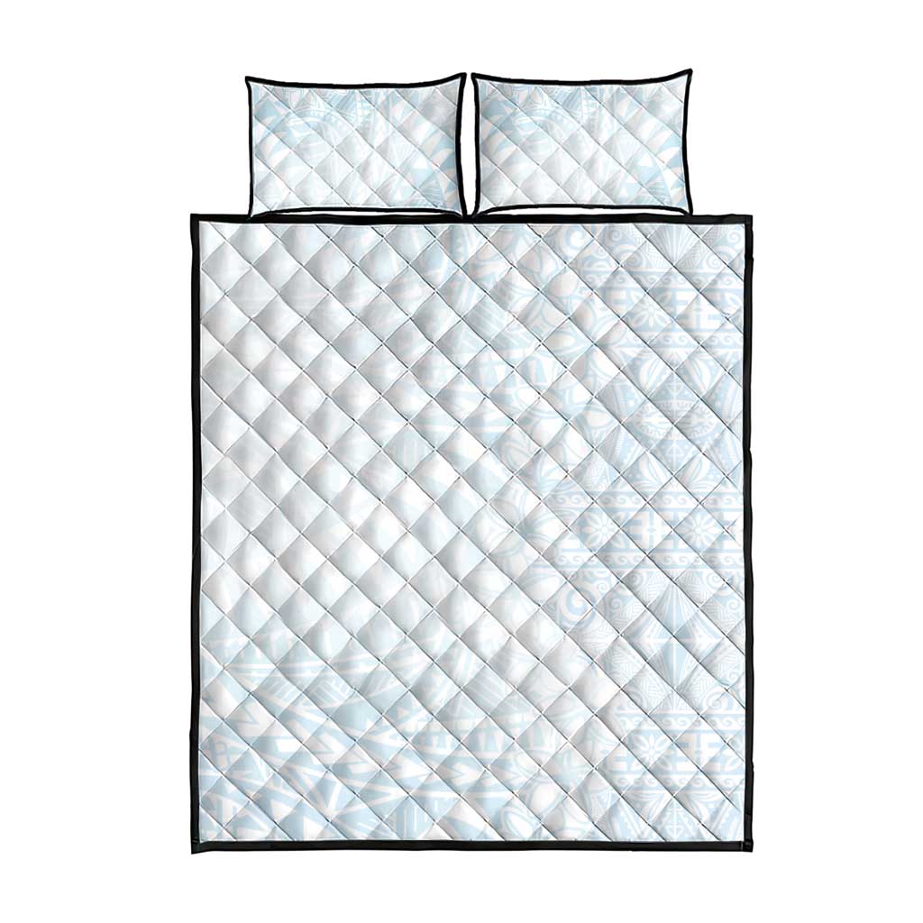 White Sunday Quilt Bed Set Plumeria Tatau Mix Tapa LT7 - Polynesian Pride