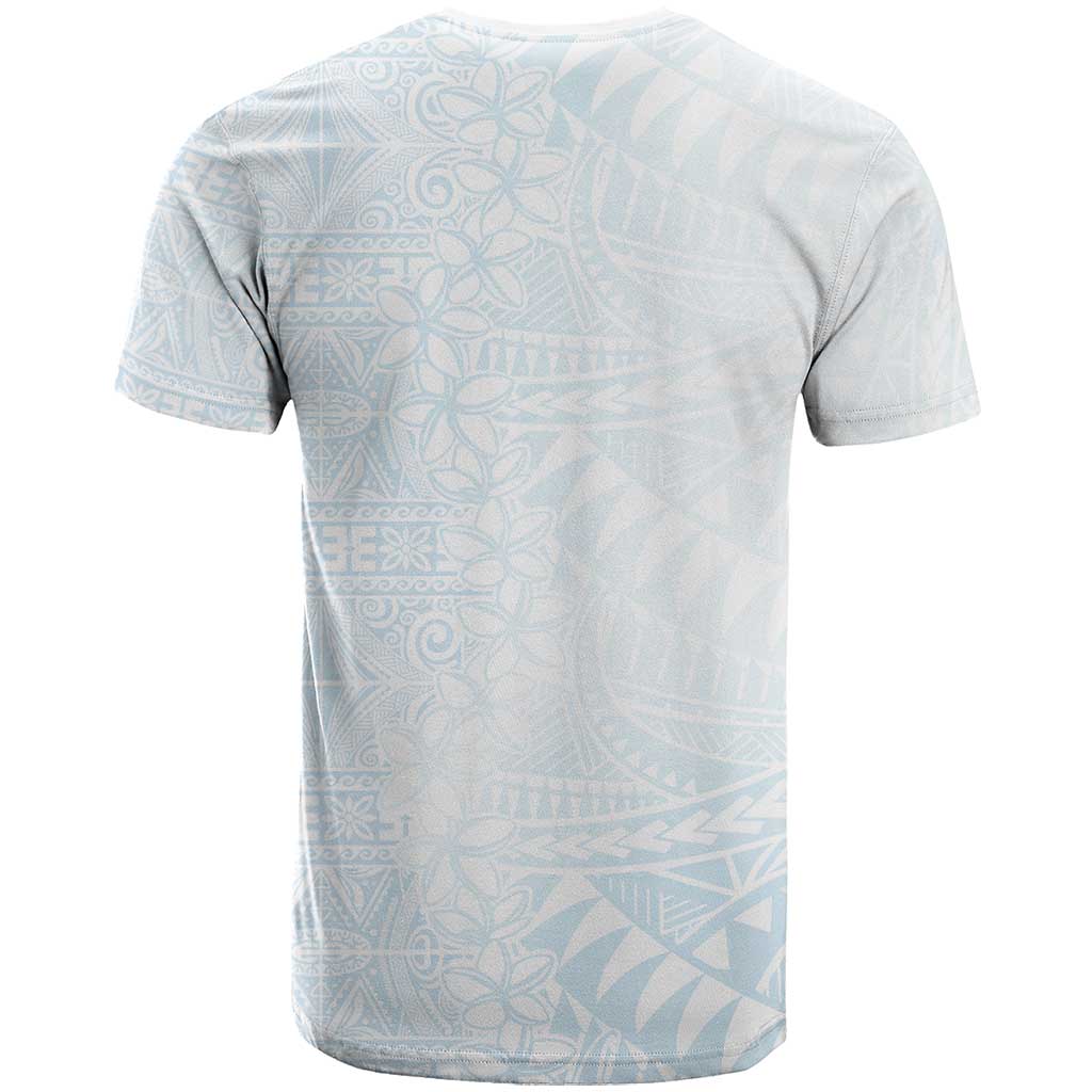 White Sunday T Shirt Plumeria Tatau Mix Tapa LT7 - Polynesian Pride
