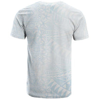 White Sunday T Shirt Plumeria Tatau Mix Tapa LT7 - Polynesian Pride