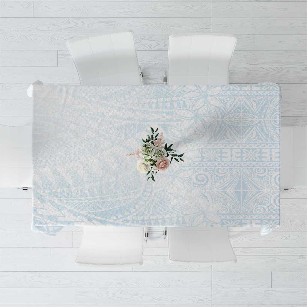 White Sunday Tablecloth Plumeria Tatau Mix Tapa