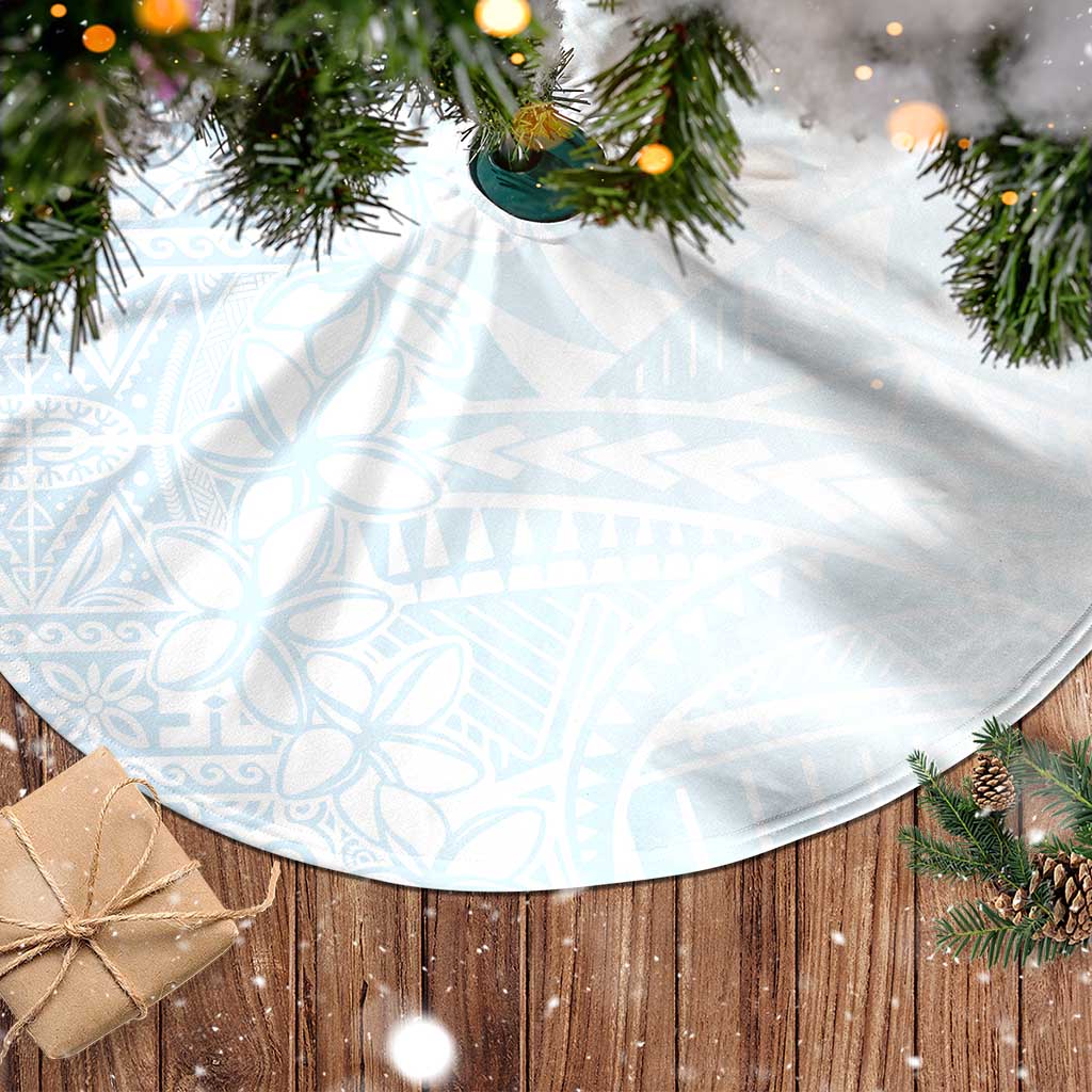 White Sunday Tree Skirt Plumeria Tatau Mix Tapa LT7 - Polynesian Pride