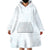 White Sunday Wearable Blanket Hoodie Plumeria Tatau Mix Tapa