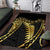 Polynesia Area Rug Black & Gold Fancy Plumeria