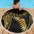 Polynesia Beach Blanket Black & Gold Fancy Plumeria