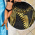 Polynesia Beach Blanket Black & Gold Fancy Plumeria