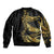 Polynesia Bomber Jacket Black & Gold Fancy Plumeria