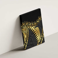 Polynesia Canvas Wall Art Black & Gold Fancy Plumeria LT7 - Polynesian Pride