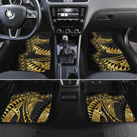 Polynesia Car Mats Black & Gold Fancy Plumeria LT7 Set 4pcs Black Gold - Polynesian Pride