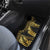 Polynesia Car Mats Black & Gold Fancy Plumeria