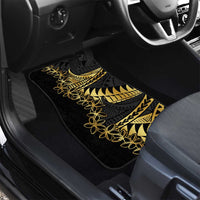 Polynesia Car Mats Black & Gold Fancy Plumeria LT7 - Polynesian Pride