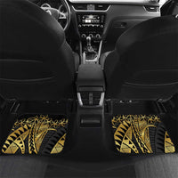 Polynesia Car Mats Black & Gold Fancy Plumeria LT7 Set 2pcs - Back Black Gold - Polynesian Pride