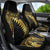 Polynesia Car Seat Cover Black & Gold Fancy Plumeria