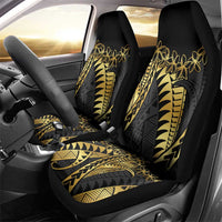 Polynesia Car Seat Cover Black & Gold Fancy Plumeria LT7 - Polynesian Pride