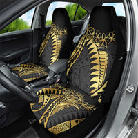 Polynesia Car Seat Cover Black & Gold Fancy Plumeria LT7 - Polynesian Pride