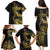 Polynesia Family Matching Puletasi and Hawaiian Shirt Black & Gold Fancy Plumeria