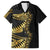 Polynesia Family Matching Summer Maxi Dress and Hawaiian Shirt Black & Gold Fancy Plumeria