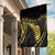 Polynesia Garden Flag Black & Gold Fancy Plumeria