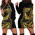 Polynesia Hoodie Dress Black & Gold Fancy Plumeria