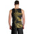 Polynesia Men Tank Top Black & Gold Fancy Plumeria