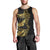 Polynesia Men Tank Top Black & Gold Fancy Plumeria