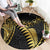 Polynesia Round Carpet Black & Gold Fancy Plumeria