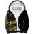 Polynesia Sherpa Hoodie Black & Gold Fancy Plumeria