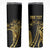 Polynesia Personalised Skinny Tumbler Black & Gold Fancy Plumeria